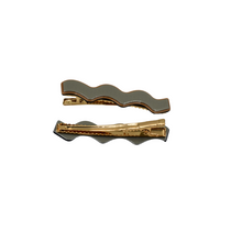 Load image into Gallery viewer, Whitney Alligator Clip Sage Green and Tan