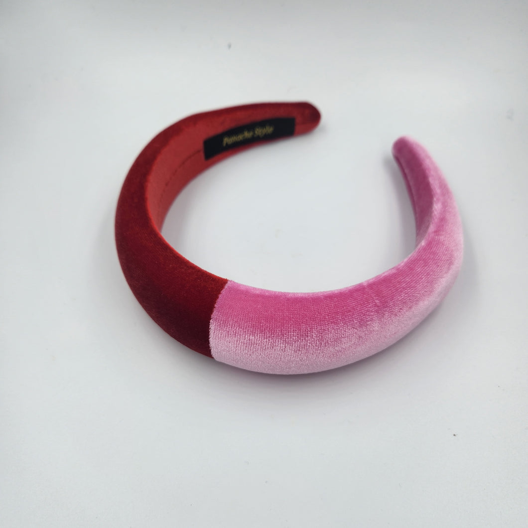 Queenie Two Tone Headband Pink&Red