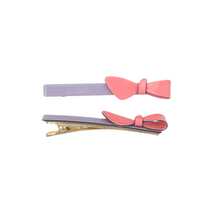 Load image into Gallery viewer, Two Tone lilac and Pink Bow Clips