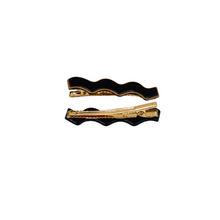 Load image into Gallery viewer, Whitney Alligator Clips Black and Tan