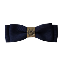 Load image into Gallery viewer, Ella Herringbone Bow Navy