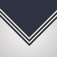 Load image into Gallery viewer, Classic Border Scarf - Navy