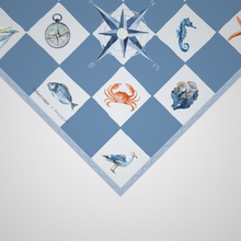 Load image into Gallery viewer, Sea Life Panache x VV Dark Blues Linen Scarf