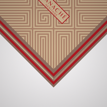 Load image into Gallery viewer, Geometrical Maze Deep Red and Beige