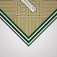 Load image into Gallery viewer, Geometrical Maze Deep Green and Beige