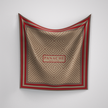 Load image into Gallery viewer, Geometrical Maze Deep Red and Beige