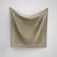 Load image into Gallery viewer, Classic Border Scarf - Beige + Blue