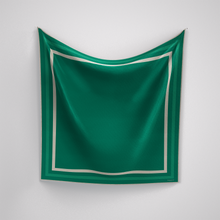 Load image into Gallery viewer, Classic Border Scarf - Emerald Green