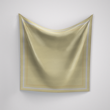 Load image into Gallery viewer, Classic Border Scarf - Lemon Yellow + Cream