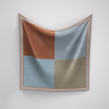 Load image into Gallery viewer, Color block Rust and Blues Panache Pettie Scarf