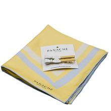 Load image into Gallery viewer, Cassandra Two Tone Lemon and Beige Bow Clips