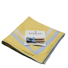 Load image into Gallery viewer, Cassandra Two Tone Beige and Blue Bow Clips