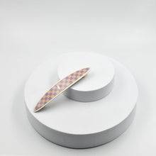 Load image into Gallery viewer, Maya Barrette Lilac and Beige Checker