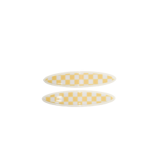 Load image into Gallery viewer, Maya oval clips Lemon and White Checker