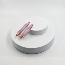 Load image into Gallery viewer, Maya Oval Clips Lilac with Red Border