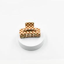 Load image into Gallery viewer, Claw Clip Tan and Cream Checker