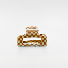 Load image into Gallery viewer, Claw Clip Tan and Cream Checker
