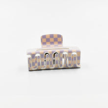 Load image into Gallery viewer, Claw Clip Lilac and Beige Checker