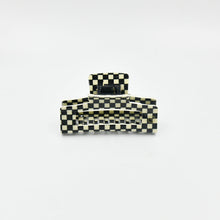 Load image into Gallery viewer, Large Claw Clip Black + Cream Checker