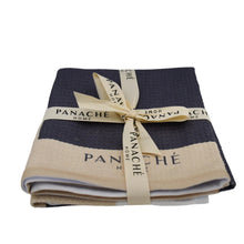 Load image into Gallery viewer, Black, White & Cream Stripe Waffle Microfiber Tea Towel