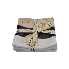 Load image into Gallery viewer, Black, White & Cream Stripe Waffle Microfiber Dishcloth Set of 3
