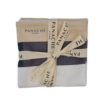 Load image into Gallery viewer, Black, White & Cream Stripe Waffle Microfiber Dishcloth Set of 3