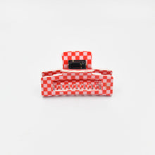 Load image into Gallery viewer, Large Claw Clip Pink + Red Checker