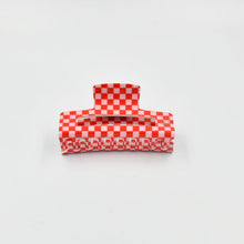 Load image into Gallery viewer, Large Claw Clip Pink + Red Checker