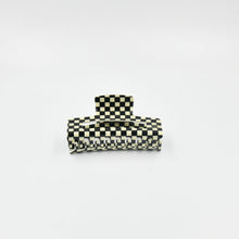 Load image into Gallery viewer, Large Claw Clip Black + Cream Checker