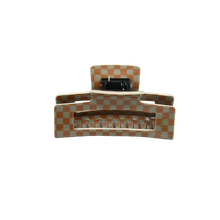 Load image into Gallery viewer, Large Claw Clip Tan + Sage Checker