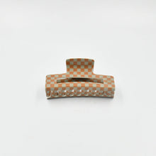 Load image into Gallery viewer, Large Claw Clip Tan + Sage Checker