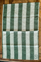 Load image into Gallery viewer, Green Striped Linen Tea Towel
