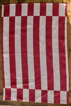 Load image into Gallery viewer, Red & Pink Striped Linen Tea Towel