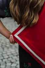 Load image into Gallery viewer, Classic Border Scarf - Red + White