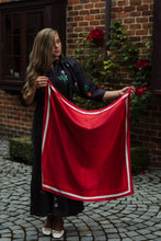 Load image into Gallery viewer, Classic Border Scarf - Red + White