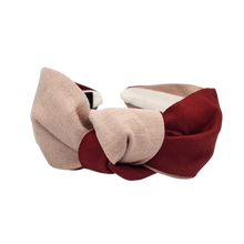 Load image into Gallery viewer, Splice Pink and Red linen headband
