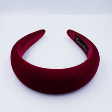 Load image into Gallery viewer, Wine low padded velvet headband
