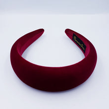Load image into Gallery viewer, Wine low padded velvet headband