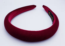 Load image into Gallery viewer, Wine low padded velvet headband
