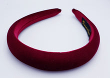 Load image into Gallery viewer, Wine low padded velvet headband