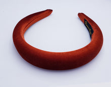 Load image into Gallery viewer, Rust high padded velvet headband