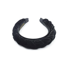 Load image into Gallery viewer, Black Plaited Velvet Headband