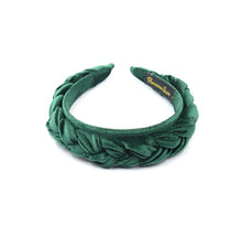 Load image into Gallery viewer, Dark Green Plaited Velvet Headband
