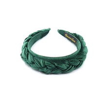 Load image into Gallery viewer, Dark Green Plaited Velvet Headband
