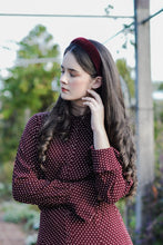 Load image into Gallery viewer, Wine low padded velvet headband