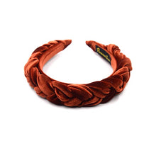 Load image into Gallery viewer, Rust Plaited Velvet Headband