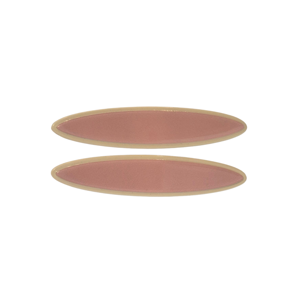 Maya oval clips Pink and White