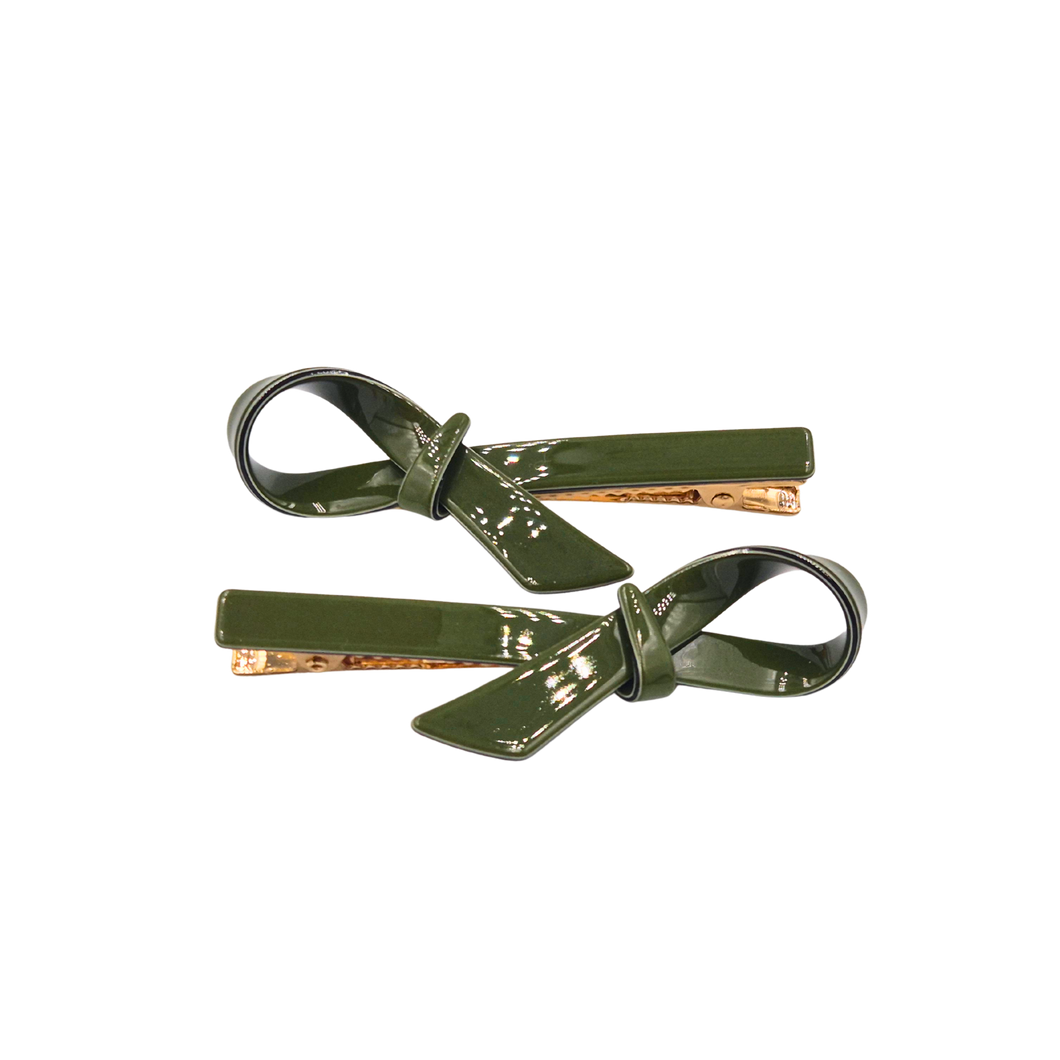 Summer Bow Clips Deep Green