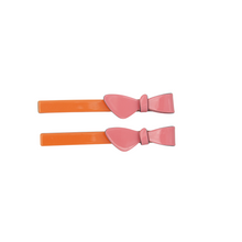 Load image into Gallery viewer, Two Tone Orange and Pink Bow Clips
