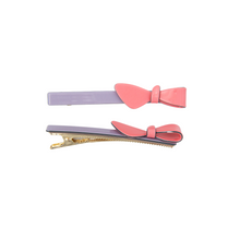 Load image into Gallery viewer, Two Tone lilac and Pink Bow Clips
